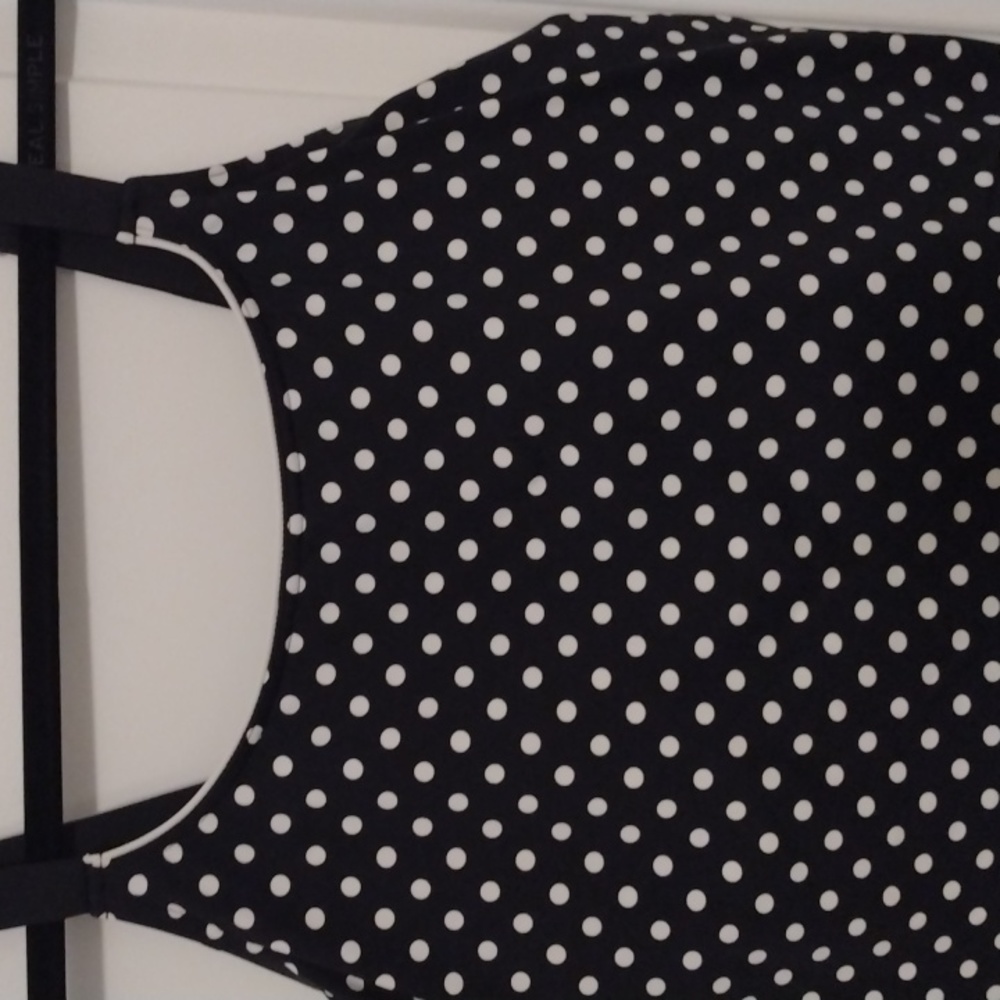 Lands End,blk/white polka dot tankini top size 20DD excellent condition.